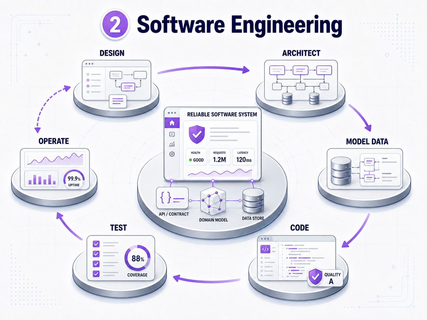 Visual overview for Area 2: software engineering fundamentals.